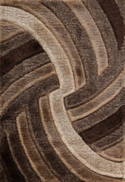 Modern Soft Swirl Shimmer Shaggy Area Rugs Bronze 60X220 Cm - thumbnail 2