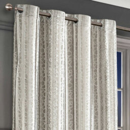 Intimates Verity Crushed Velvet Ready Made Eyelet Curtains - Cream