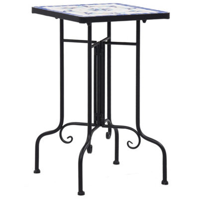 Vidaxl Mosaic Side Table Blue And White Ceramic - image 1