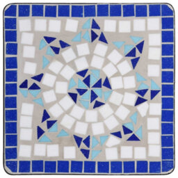 Vidaxl Mosaic Side Table Blue And White Ceramic - thumbnail 4