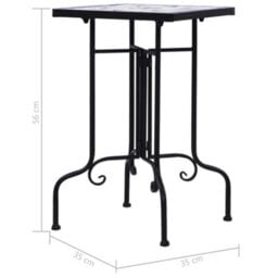 Vidaxl Mosaic Side Table Blue And White Ceramic - thumbnail 7