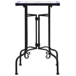 Vidaxl Mosaic Side Table Blue And White Ceramic - thumbnail 2