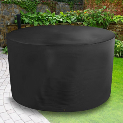 Bosmere All-Weather Circular Table Cover 4/6 Seat Black D128 H71Cm Waterproof Heavy Duty 6 Year Guarantee - image 1
