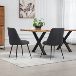 Set Of 2 Morandi Fabric Dining Chairs - Black - thumbnail 5