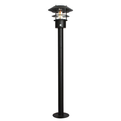 Luminosa Lighting Elstead Helsingor Bollard Lantern With Pir Black Ip44 - image 1