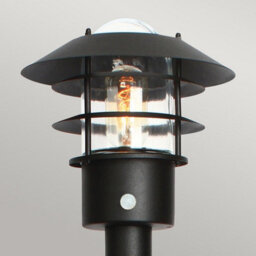 Luminosa Lighting Elstead Helsingor Bollard Lantern With Pir Black Ip44 - thumbnail 3