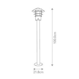 Luminosa Lighting Elstead Helsingor Bollard Lantern With Pir Black Ip44 - thumbnail 2