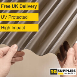 Pack Of 5 - High Impact Sunplex Bronze Tinted Translucent Polycarbonate Corrugated Roofing Sheet 7Ft (2135mm) - Uv Protected - thumbnail 2