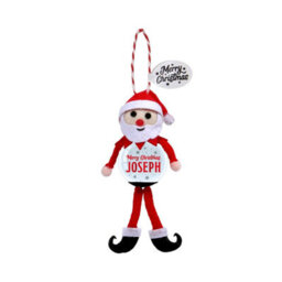 History & Heraldry Pre-Personalised Snowglobe Santa Elf Christmas Tree Decoration - Over 100 Different Names And Themes - Joseph - thumbnail 1