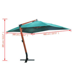 Berkfield Beautiful Floating Parasol Melia 300 X 400 Cm Green - thumbnail 5