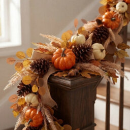 Garden Greatness 6Ft Realistic Autumn Pumpkin Garland - thumbnail 2