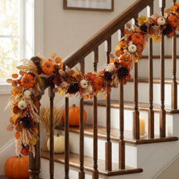 Garden Greatness 6Ft Realistic Autumn Pumpkin Garland - thumbnail 1