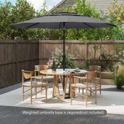 Costway 295 Cm 3-Tier Vented Patio Parasol Outdoor Market Umbrella W/ Push Button Tilt-Grey - thumbnail 9