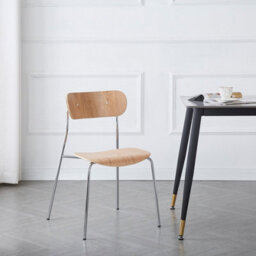 Nordlys Set Of 2 Metal And Wood Dining Chairs Modern Design Style Dining Room - thumbnail 3
