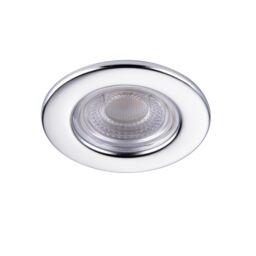 GoodHome Drexler Chrome Effect Fixed Led Fire-Rated Warm White Downlight Ip65, Pack Of 10 - thumbnail 3