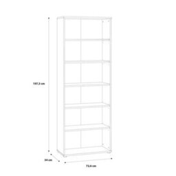 Wyld Haus Bucharest Wide 5-Shelf Vintage Oak Bookcase - thumbnail 5