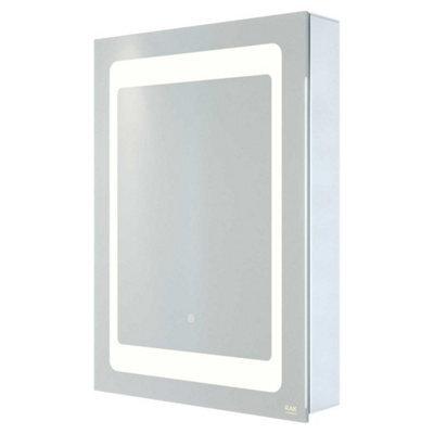 RAK Ceramics Rak Aphrodite 500X700mm Rectangular Illuminated Bathroom Mirror Cabinet With Demister, Shaving Socket, Touch Sensor & Ip44 Rating - image 1