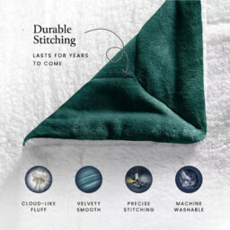 Ameha Emerald Sherpa Fleece Throw Blanket Soft Thick Fluffy Comfort For Bed, Sofa Couch & Travel Super King 230X270Cm - thumbnail 3