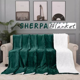Ameha Emerald Sherpa Fleece Throw Blanket Soft Thick Fluffy Comfort For Bed, Sofa Couch & Travel Super King 230X270Cm