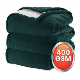 Ameha Emerald Sherpa Fleece Throw Blanket Soft Thick Fluffy Comfort For Bed, Sofa Couch & Travel Super King 230X270Cm - thumbnail 7