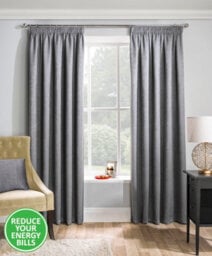 Enhanced Living Matrix Grey Silver 90 X 54 Inch (229X137Cm) Tape Top Thermal Noise Reducing Dim Out Curtains (Pair)