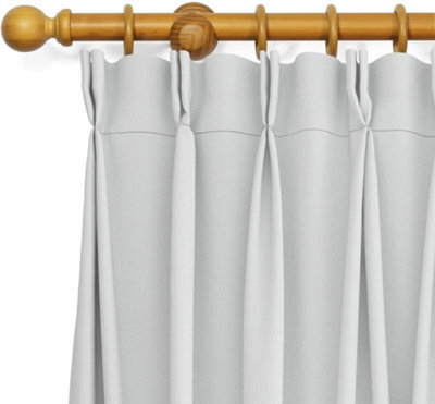 Lister Cartwright 28 mm Eyelet Wooden Curtain Pole Set Fixed Length (Aged Oak Traditional Ball, 150 Cm) - image 1