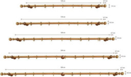 Lister Cartwright 28 mm Eyelet Wooden Curtain Pole Set Fixed Length  (Aged Oak Traditional Ball, 150 Cm) - thumbnail 5