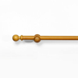 Lister Cartwright 28 mm Eyelet Wooden Curtain Pole Set Fixed Length  (Aged Oak Traditional Ball, 150 Cm) - thumbnail 2