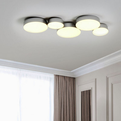 Beliani Five-Round Integrated Led Ceiling Lamp Black - Modern Gloss Iron, 5 Leds, 54X20X3Cm - image 1