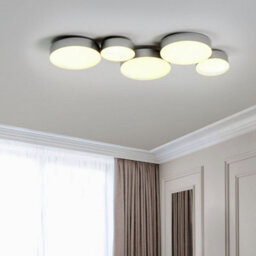 Beliani Five-Round Integrated Led Ceiling Lamp Black - Modern Gloss Iron, 5 Leds, 54X20X3Cm - thumbnail 1