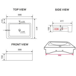 Affine Freestanding Vanity Unit With Basin Ceramic Semi Recessed Sink 620mm White Gloss - thumbnail 7
