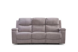3 Seater Manual Recliner Sofa In Light Grey Chenille Fabric - thumbnail 5