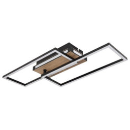 Luminosa Lighting Luminosa Colli Integrated Led Semi Flush Ceiling Light Matt Black 2 Rotatable Rectangles Led 3000K - thumbnail 2