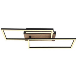 Luminosa Lighting Luminosa Colli Integrated Led Semi Flush Ceiling Light Matt Black 2 Rotatable Rectangles Led 3000K - thumbnail 3