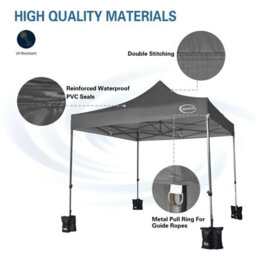 Mcc Direct Maximus 3X3 Heavy Duty Pop Up Grey Gazebo Ns - thumbnail 2
