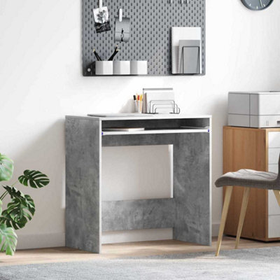 Berkfield Computer Desk Concrete Grey Particle Board Concrete Desk - image 1