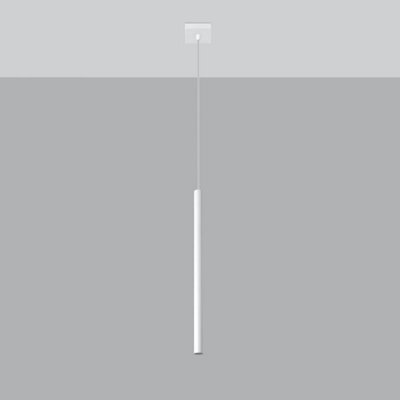 Sollux Lighting Pastelo Steel White 1 Light Classic Pendant Ceiling Light - image 1