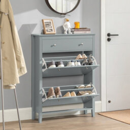 Sobuy Fsr89-Hg, Shoe Cabinet Shoe Rack Shoe Storage Cupboard Organizer Unit, Grey,w80Xd25Xh108 - thumbnail 9