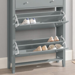 Sobuy Fsr89-Hg, Shoe Cabinet Shoe Rack Shoe Storage Cupboard Organizer Unit, Grey,w80Xd25Xh108 - thumbnail 8