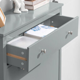 Sobuy Fsr89-Hg, Shoe Cabinet Shoe Rack Shoe Storage Cupboard Organizer Unit, Grey,w80Xd25Xh108 - thumbnail 5
