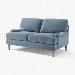 Furniturebox Uk Bernie Blue Chenille Fabric 2 Seater Sofa - thumbnail 8