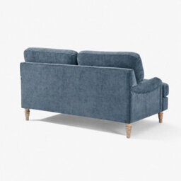 Furniturebox Uk Bernie Blue Chenille Fabric 2 Seater Sofa - thumbnail 9