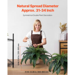 Vevor Artificial Ferns 2 Pcs, Natural Spread Diameter 31-34 Inch, Large Hanging Artificial Boston Ferns, Plant Decor - thumbnail 2