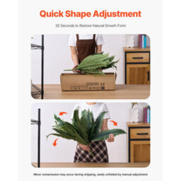 Vevor Artificial Ferns 2 Pcs, Natural Spread Diameter 31-34 Inch, Large Hanging Artificial Boston Ferns, Plant Decor - thumbnail 6