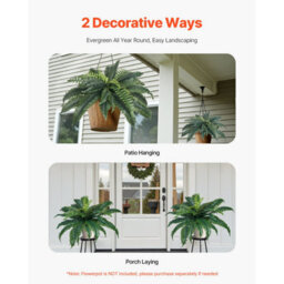 Vevor Artificial Ferns 2 Pcs, Natural Spread Diameter 31-34 Inch, Large Hanging Artificial Boston Ferns, Plant Decor - thumbnail 5