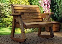 Charles Taylor Trading Little Fella's Bench Rocker, Children's Wooden Garden Furniture - W93 X D62 X H81 - Fully Assembled - thumbnail 4