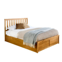 Aspire Hampton Natural Wooden Ottoman Storage Bed Frame, Shaker Style Lift Up Bed, Solid Wood Bedstead Single To Super King - thumbnail 5