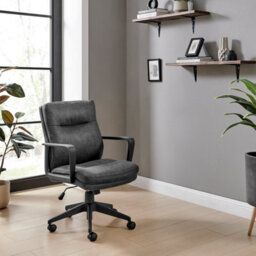 Furniturebox Uk Rosco Black Faux Leather Office Chair - thumbnail 4
