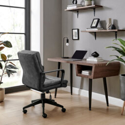 Furniturebox Uk Rosco Black Faux Leather Office Chair - thumbnail 3