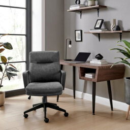 Furniturebox Uk Rosco Black Faux Leather Office Chair - thumbnail 2